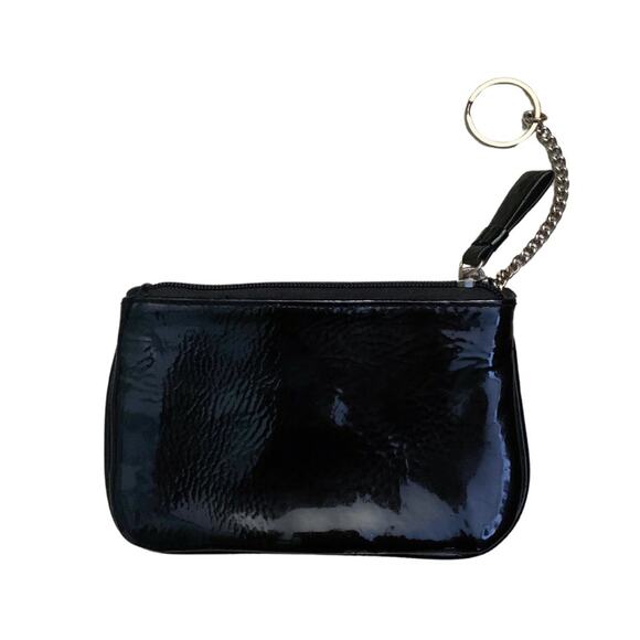 VS Victoria’s Secret Patent Small Black Mini Bag Wallet Purse Makeup Wristlet - Picture 5 of 9